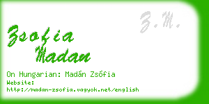 zsofia madan business card